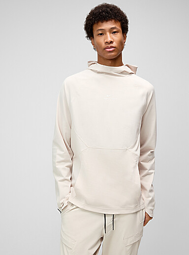 Nike: Le kangourou &agrave; perforations Nike Pro Ivoire - Beige cr&egrave;me pour homme