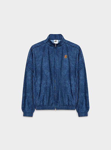 Nike: La veste zipp&eacute;e effet denim Nike Club Rules Bleu &agrave; motifs pour homme