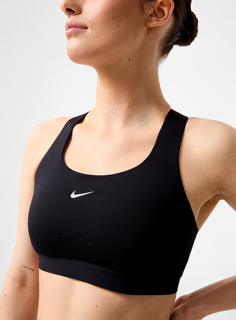 Nike Black Swift perforated racerback bra for women