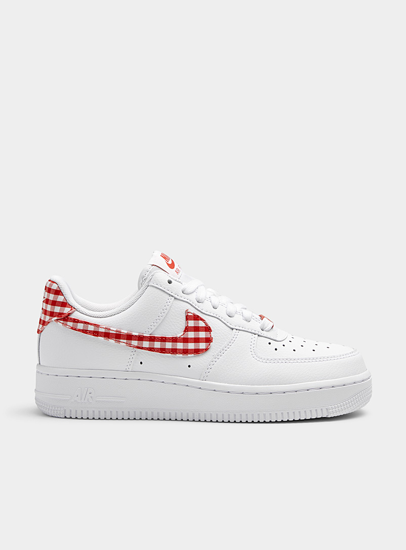 Nike White Air Force 1 '07 gingham accents sneakers for women