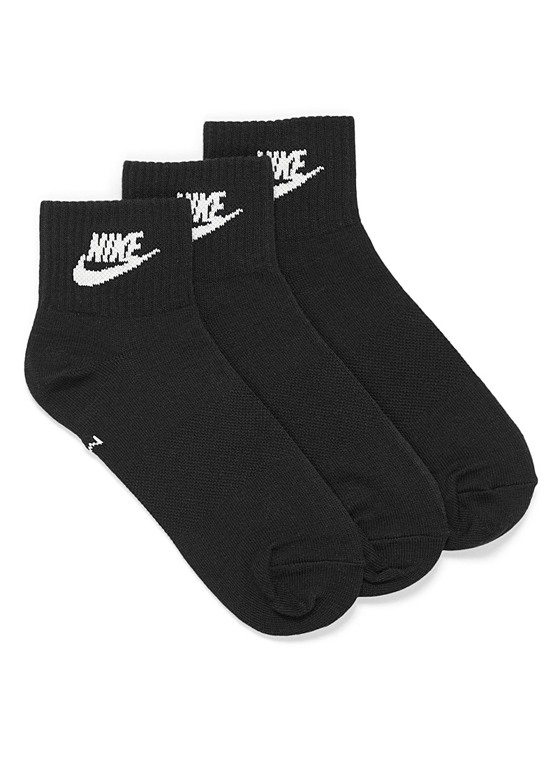 Nike Black Logo sporty ankle socks Set of 3 for women