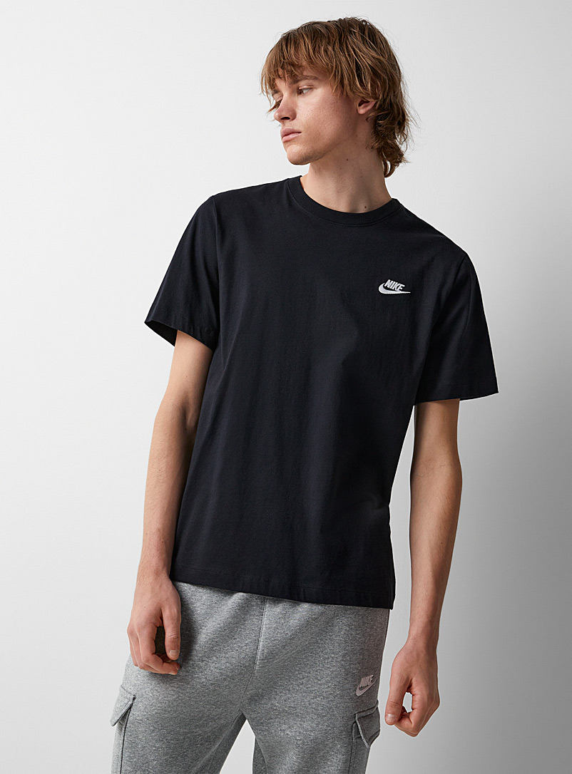 Nike Black Small embroidered logo T-shirt for men