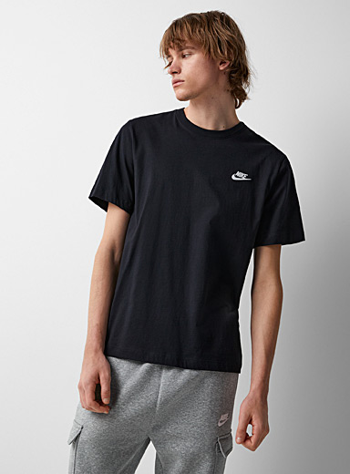 Nike Black Small embroidered logo T-shirt for men