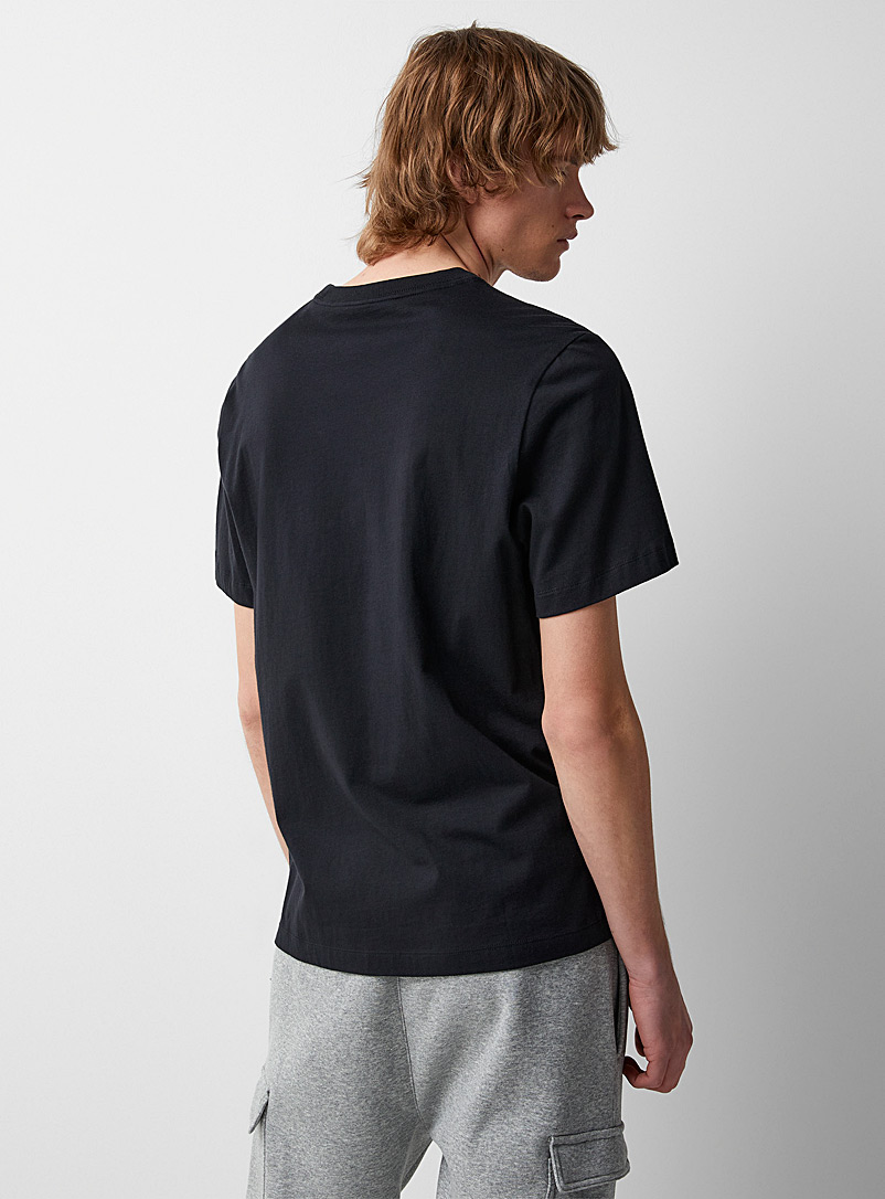 Nike Black Embroidered Swoosh T-shirt for men