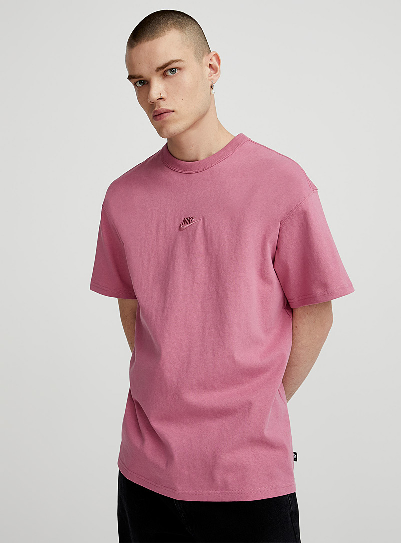 Nike: Le t-shirt ample logo brodé Rose moyen pour homme