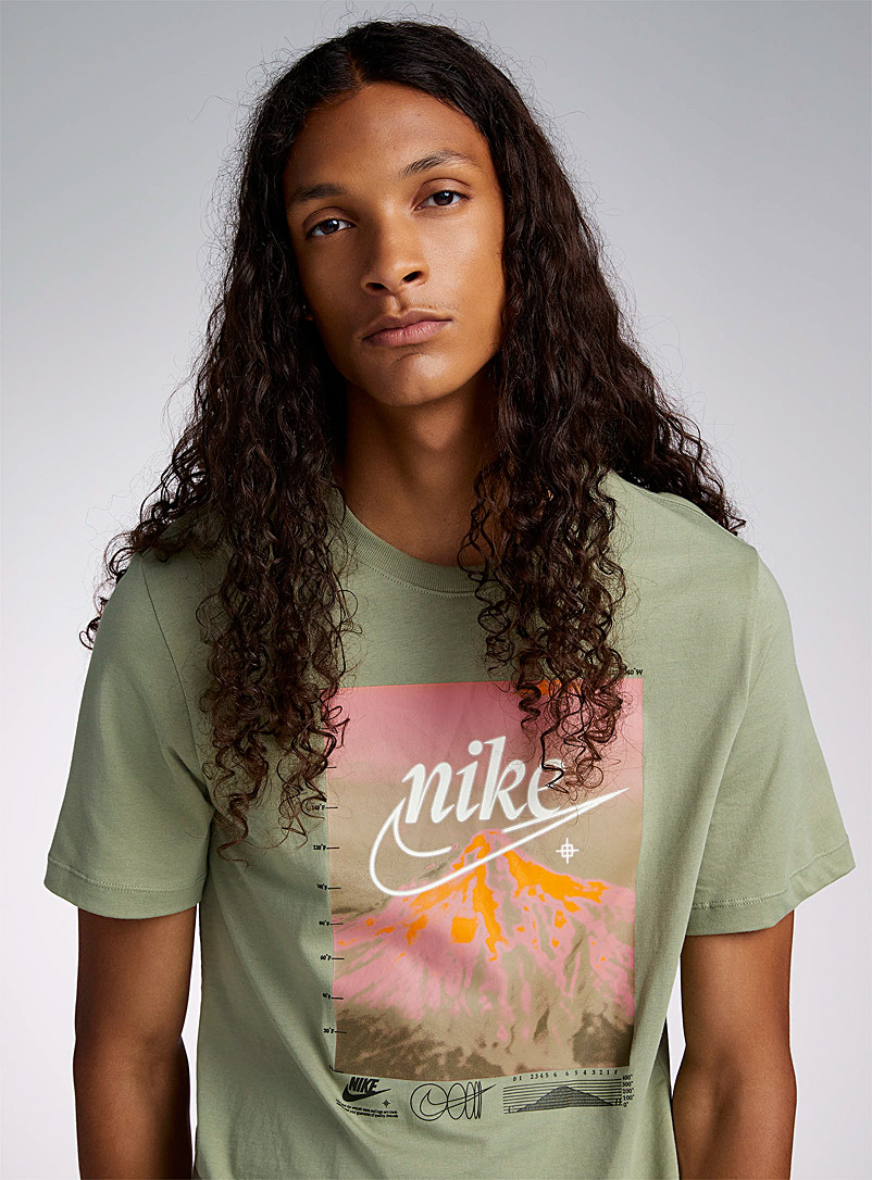 Nike Green Infrared mountain T-shirt for men