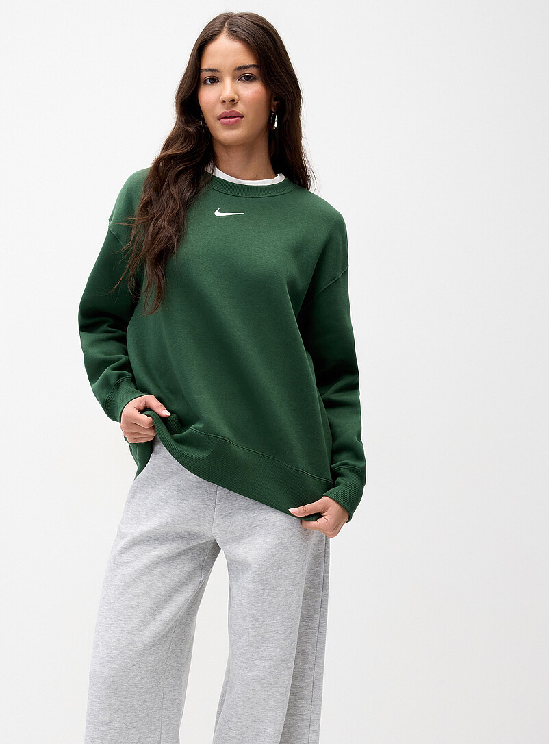 Nike Black Central logo drop-shoulder sweatshirt for women