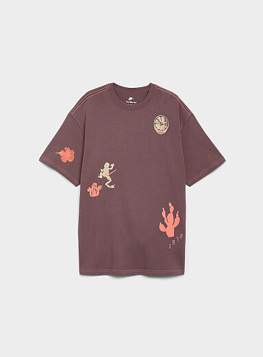 Nike Eggplant/Plum NSW tropical print T-shirt for men