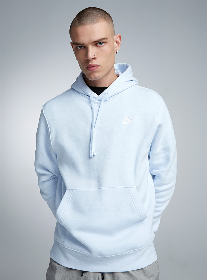 Nike: Le kangourou molletonné logo brodé Bleu pâle-bleu poudre pour homme