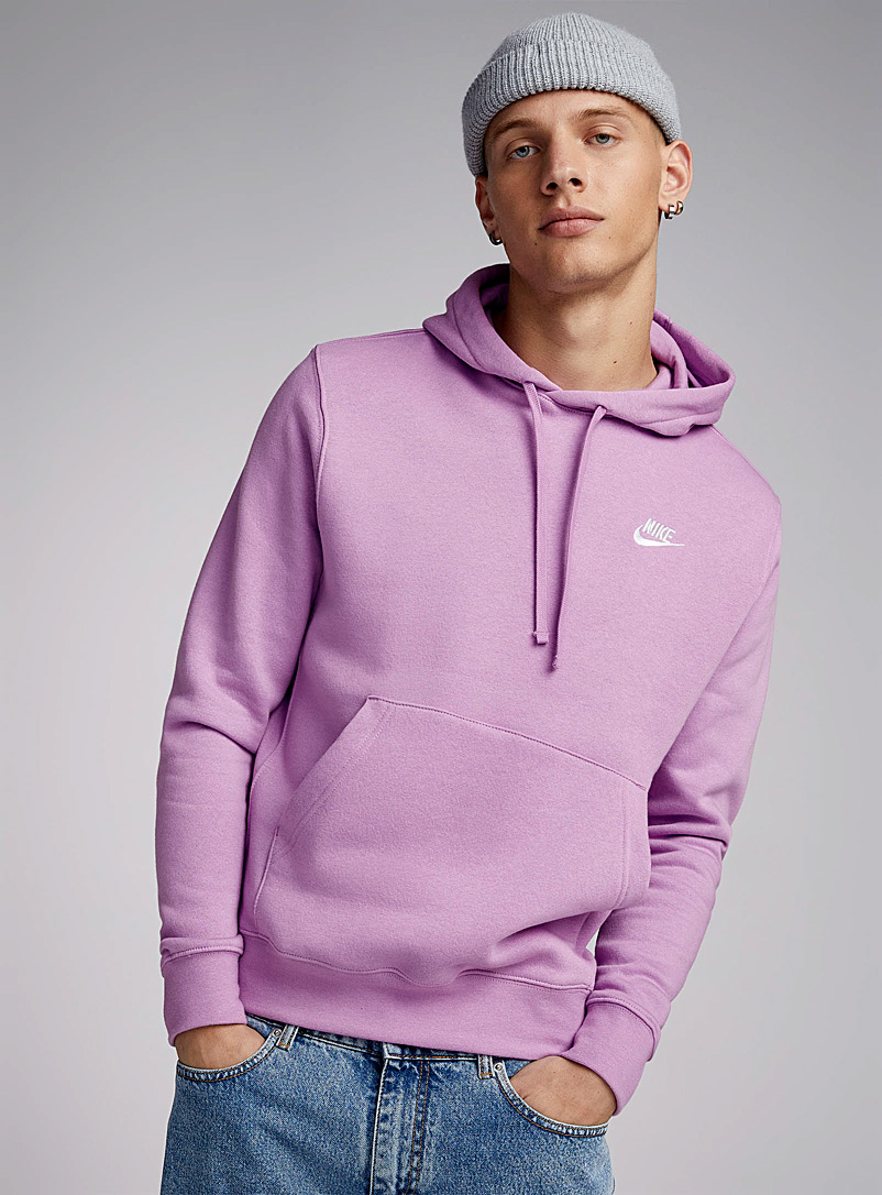 Nike Mauve Embroidered logo fleece hoodie for men
