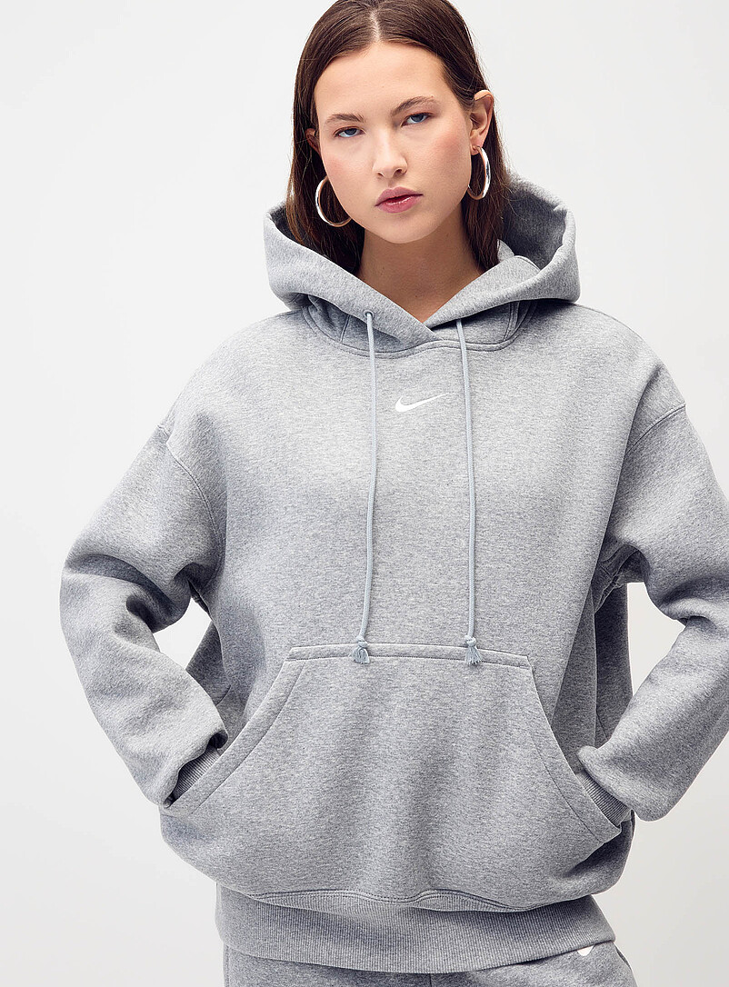 Nike: Le kangourou ample &eacute;paules tombantes Gris pour femme