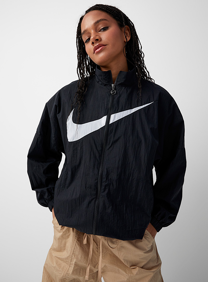 Nike: Le blouson nylon logo imposant Noir pour femme