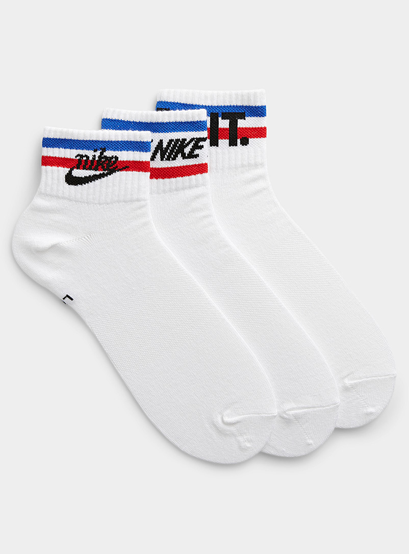 Nike White Everyday Essential retro ankle socks for women