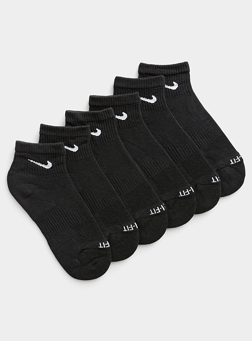 Nike Black Everyday Plus ankle socks Set of 6 for women