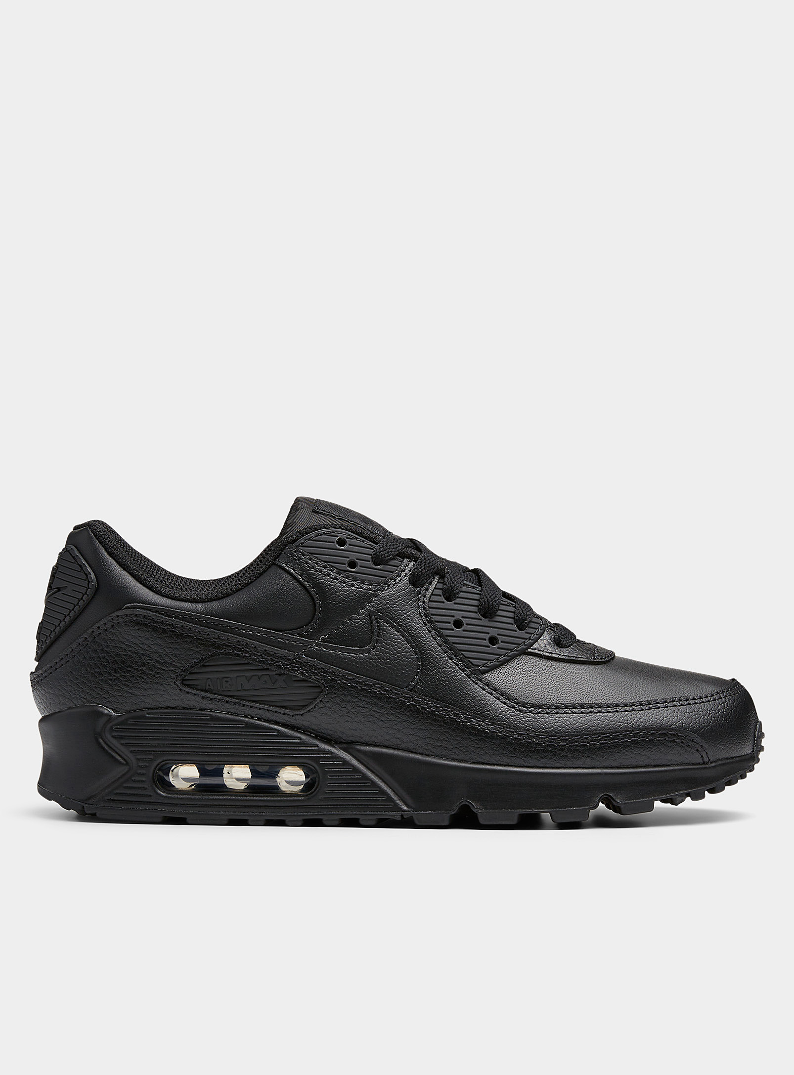 Nike Monochrome Leather Air Max 90 Sneakers Men In Black