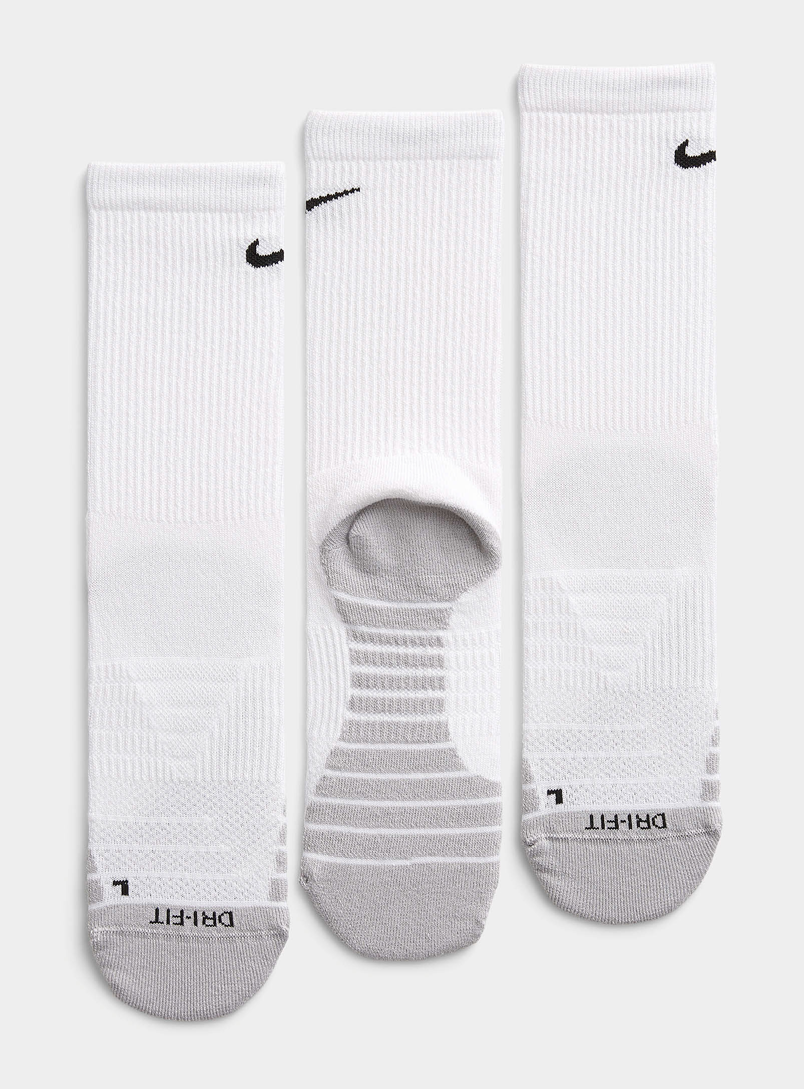 Nike - Everyday Max padded crew socks Set of 3 (Men, White, MEDIUM)