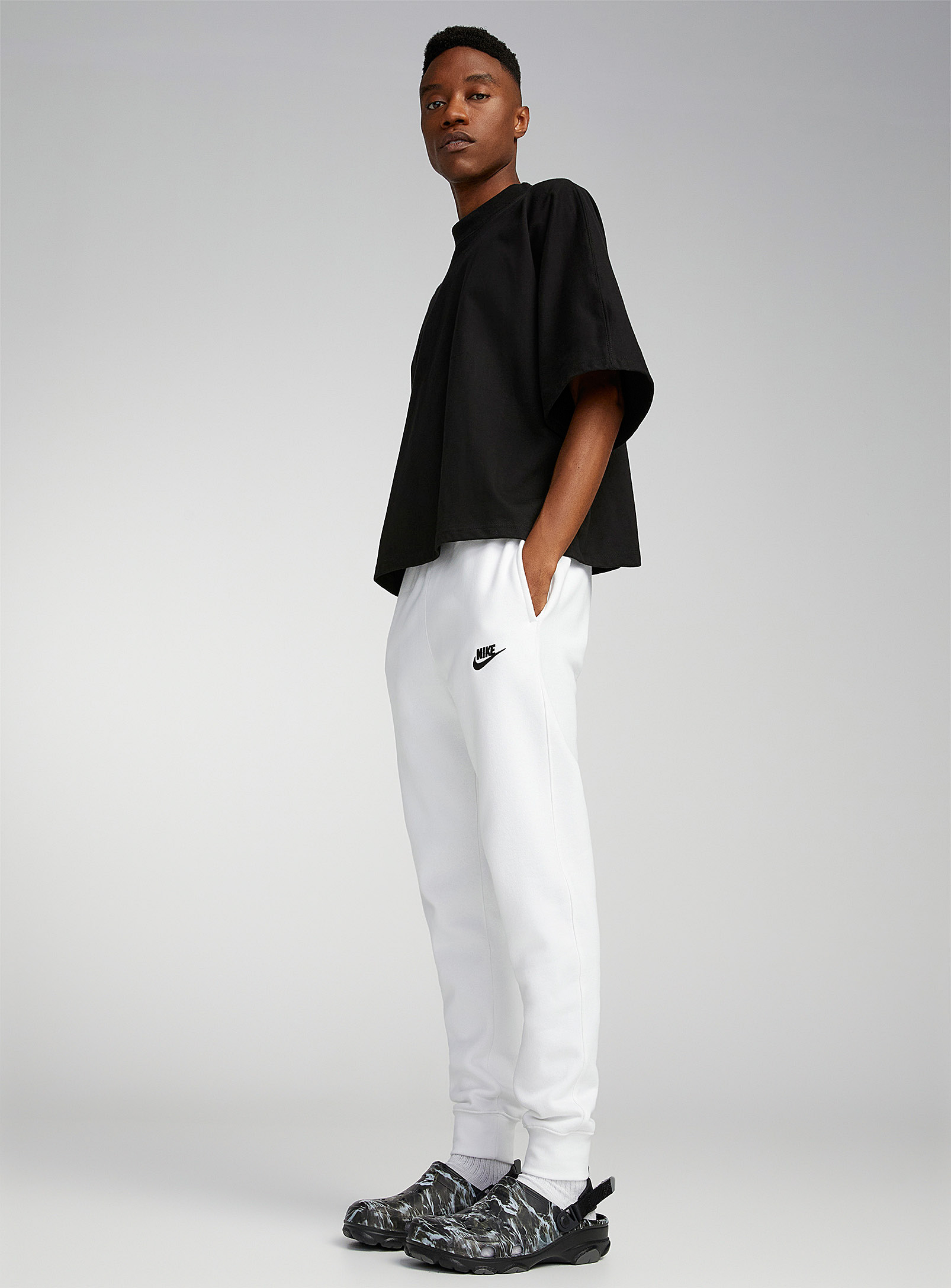 Nike Sportswear Club Essential Fleece Joggers In White