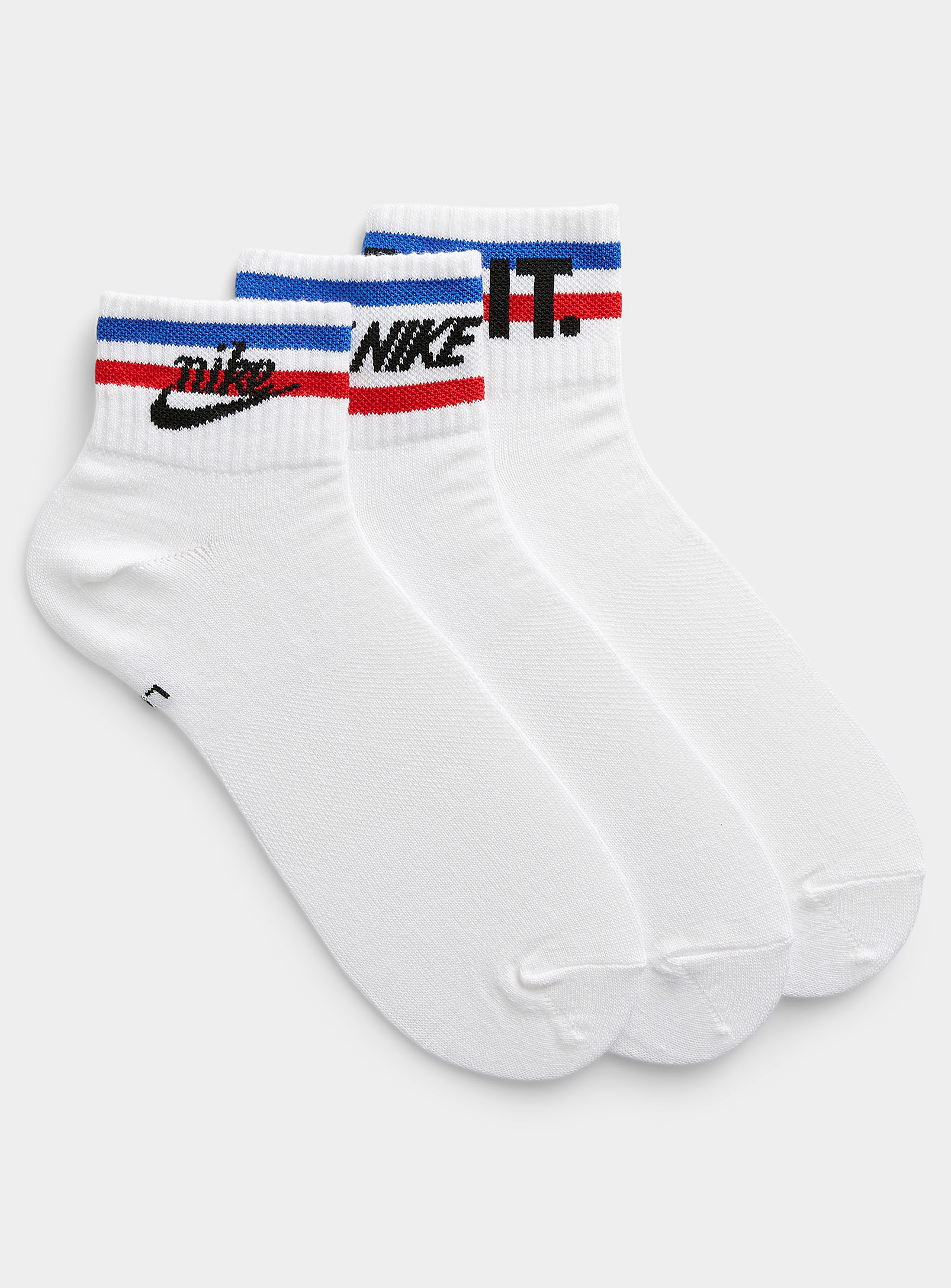Nike Everyday Essential Retro-logo Socks 3-pack In White