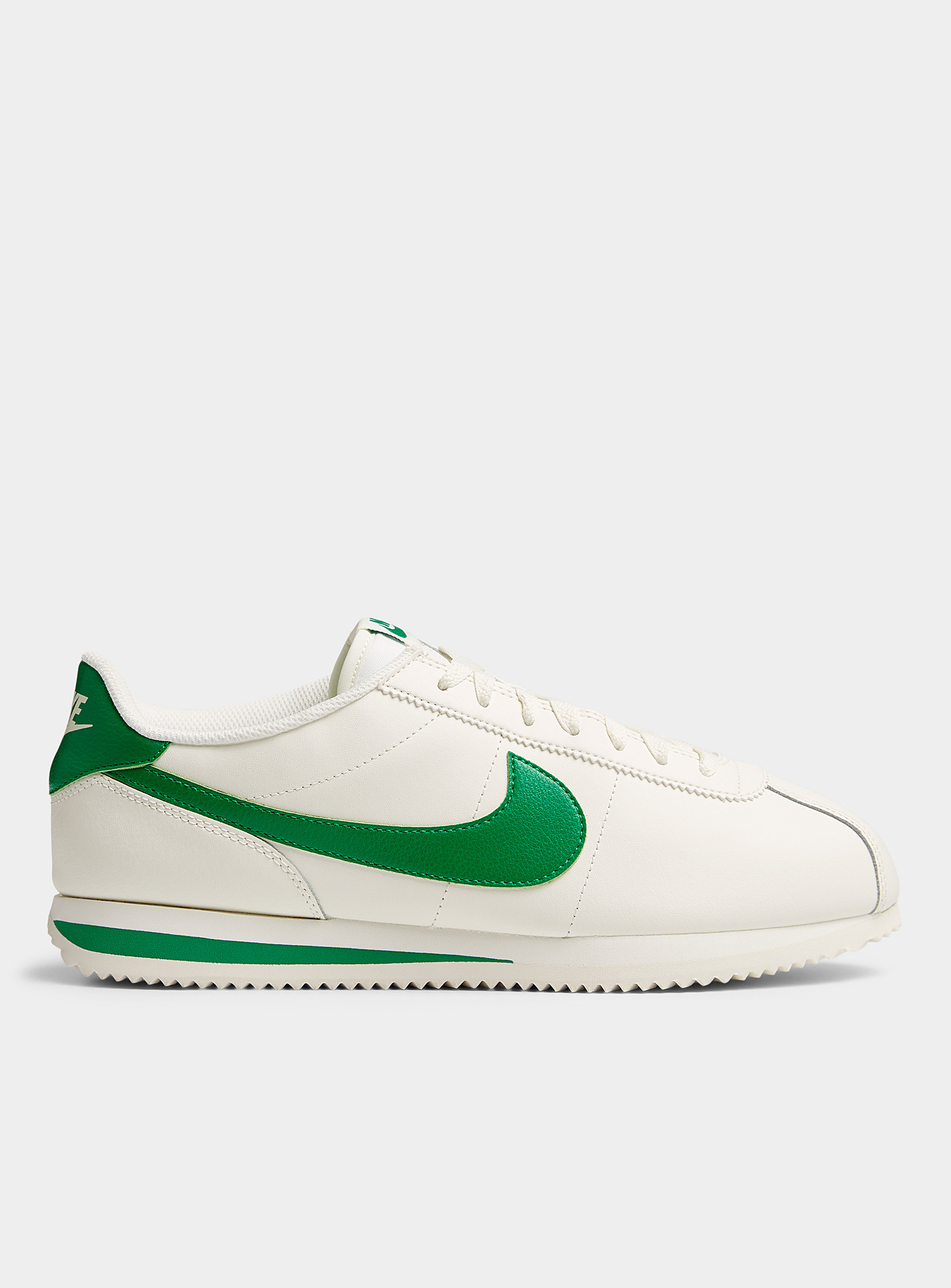 Shop Nike White-and-green Cortez Sneakers Men