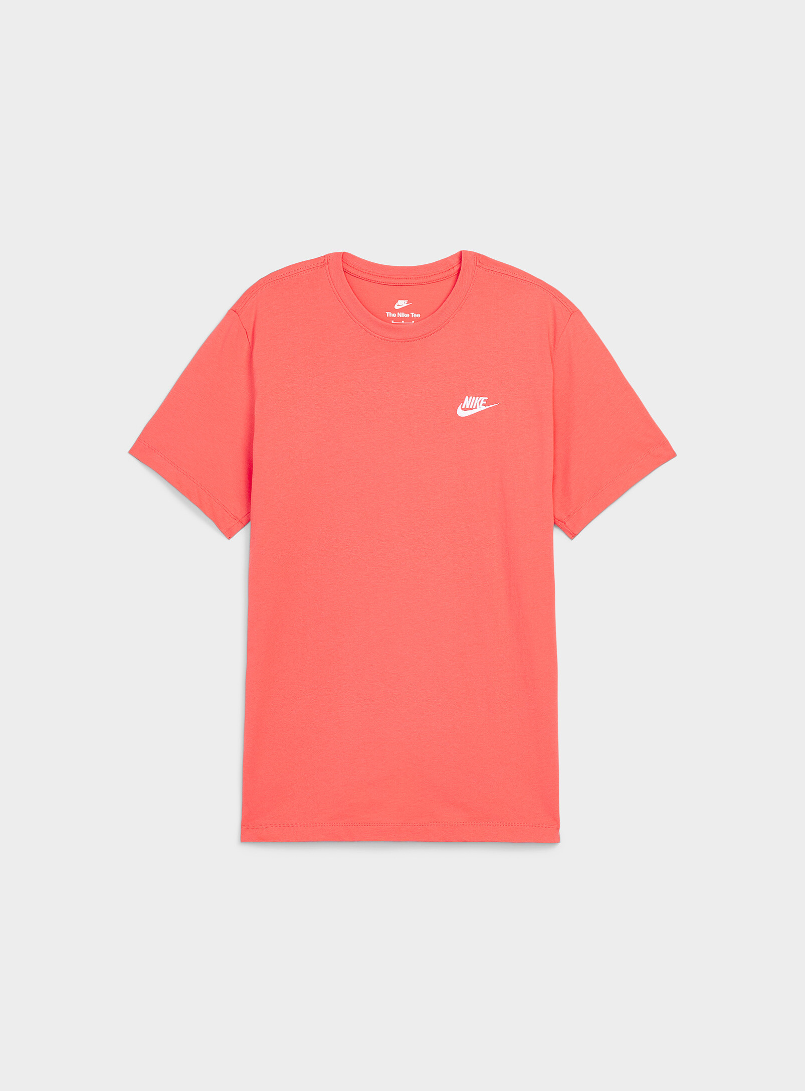 Nike - Small logo Sportswear Club T-shirt (Men, Orange, SMALL)