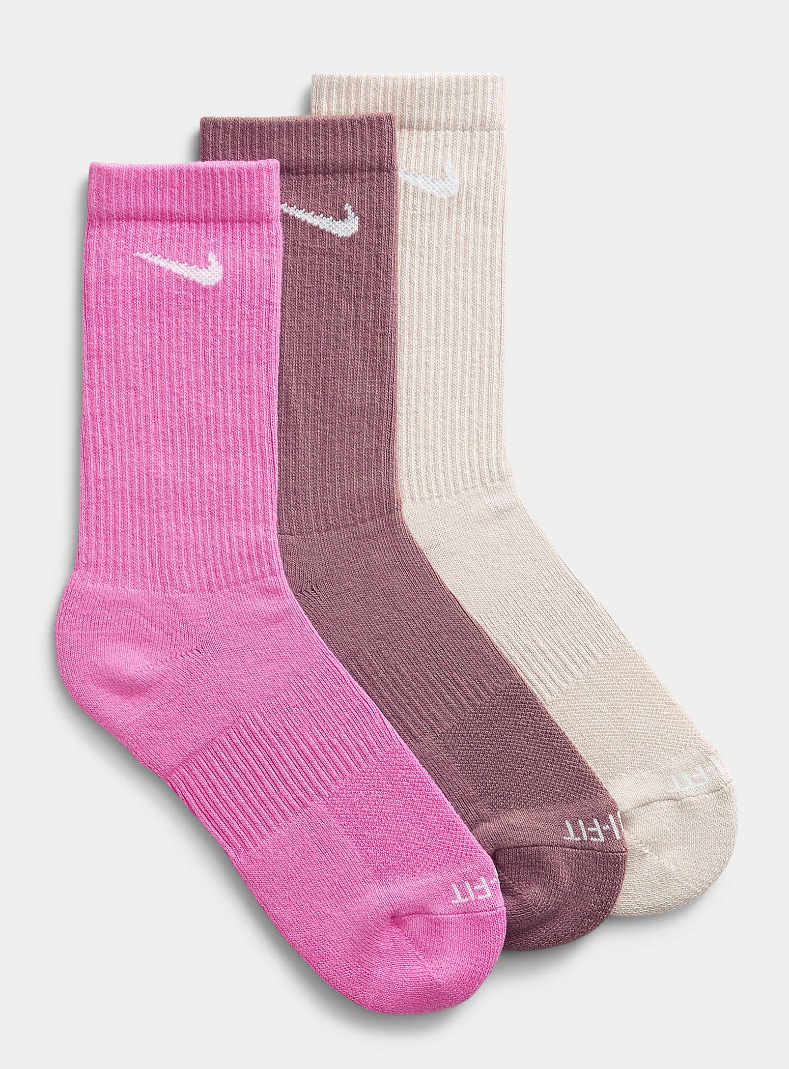 Nike Everyday Plus Colourful Socks Set Of 3 In Pink