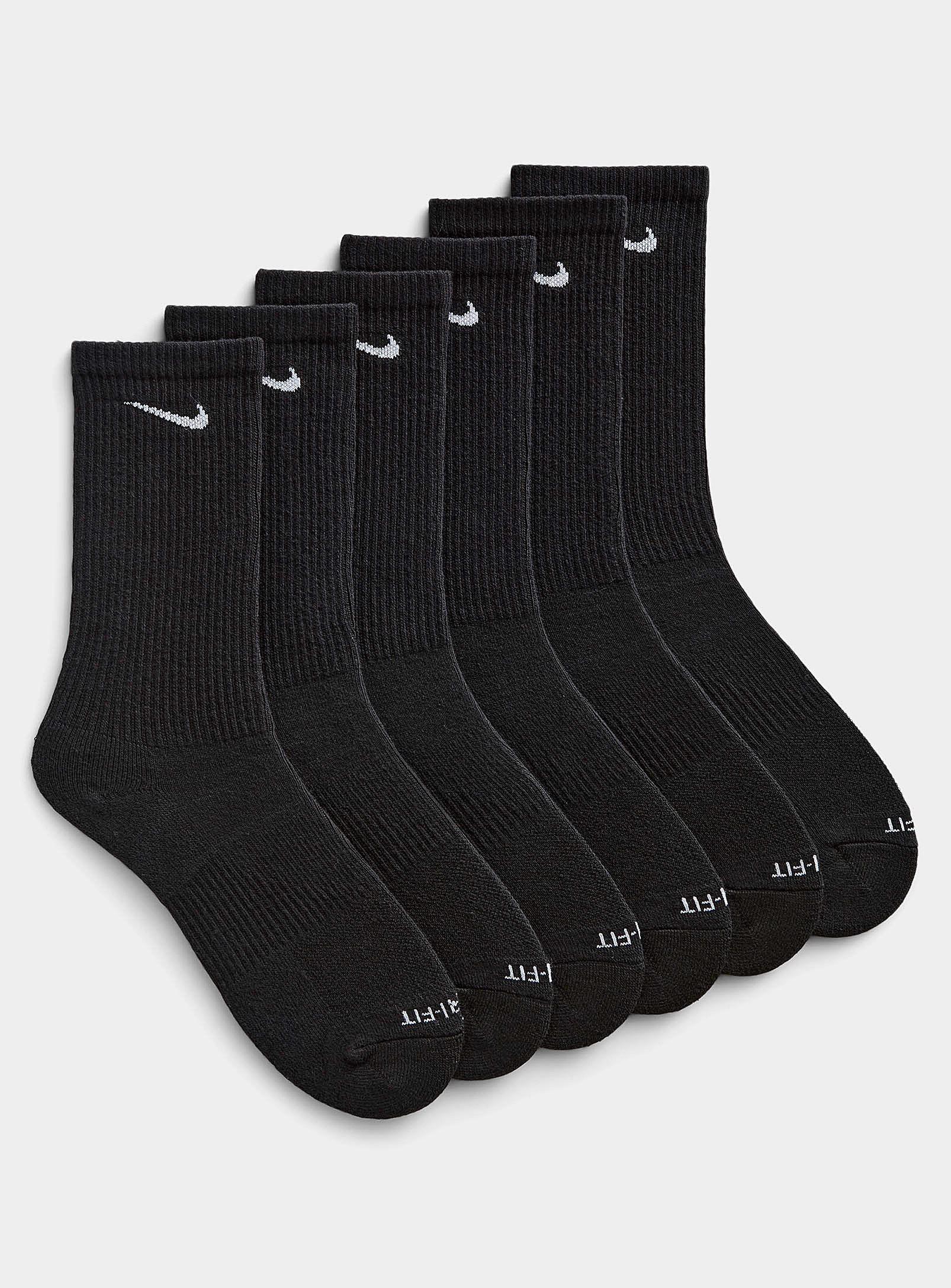 Nike Everyday Plus Logo Padded Socks Set Of 6 In Black