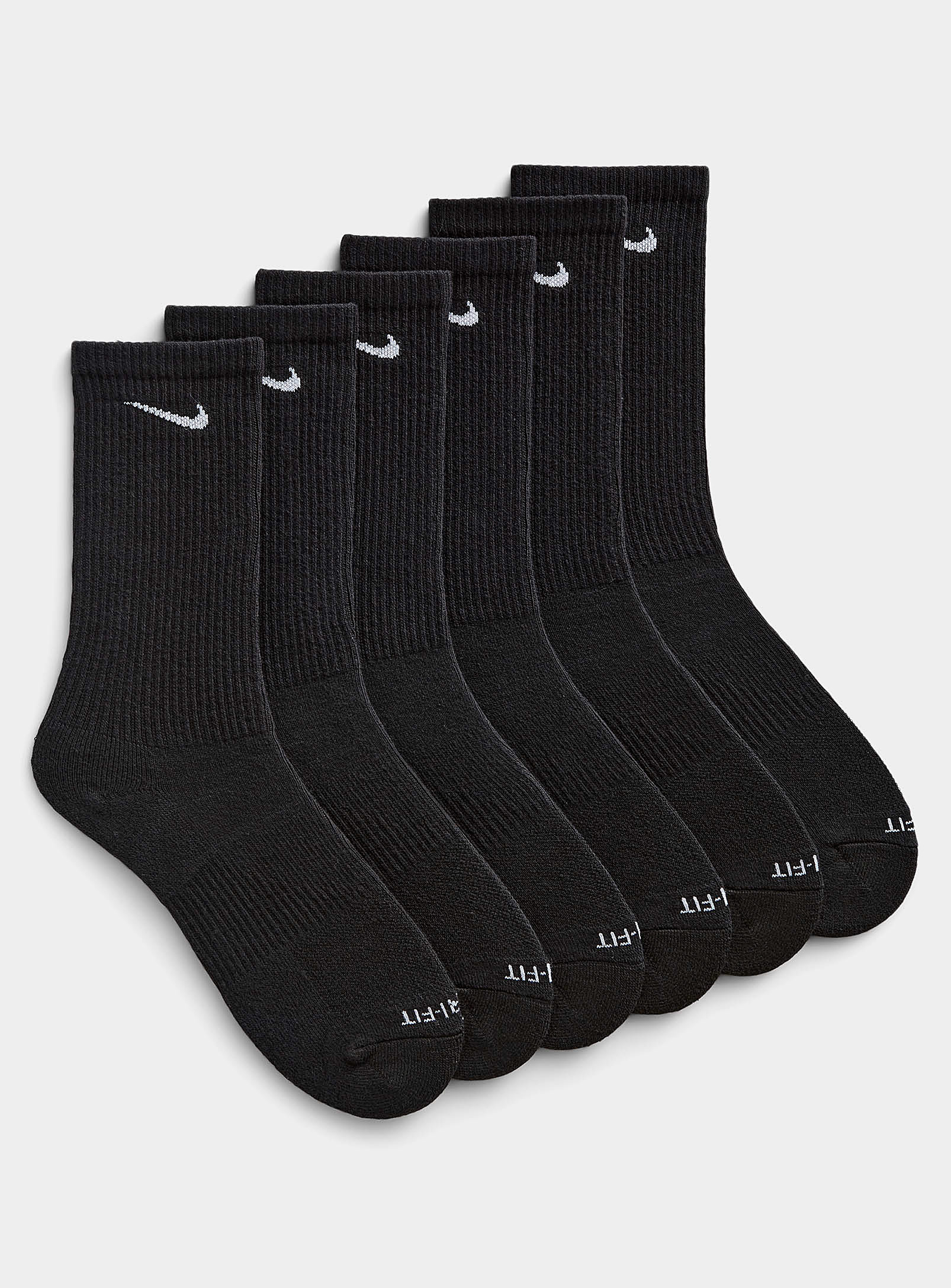 Nike - Everyday Plus logo padded socks Set of 6 (Women, Black, MEDIUM)