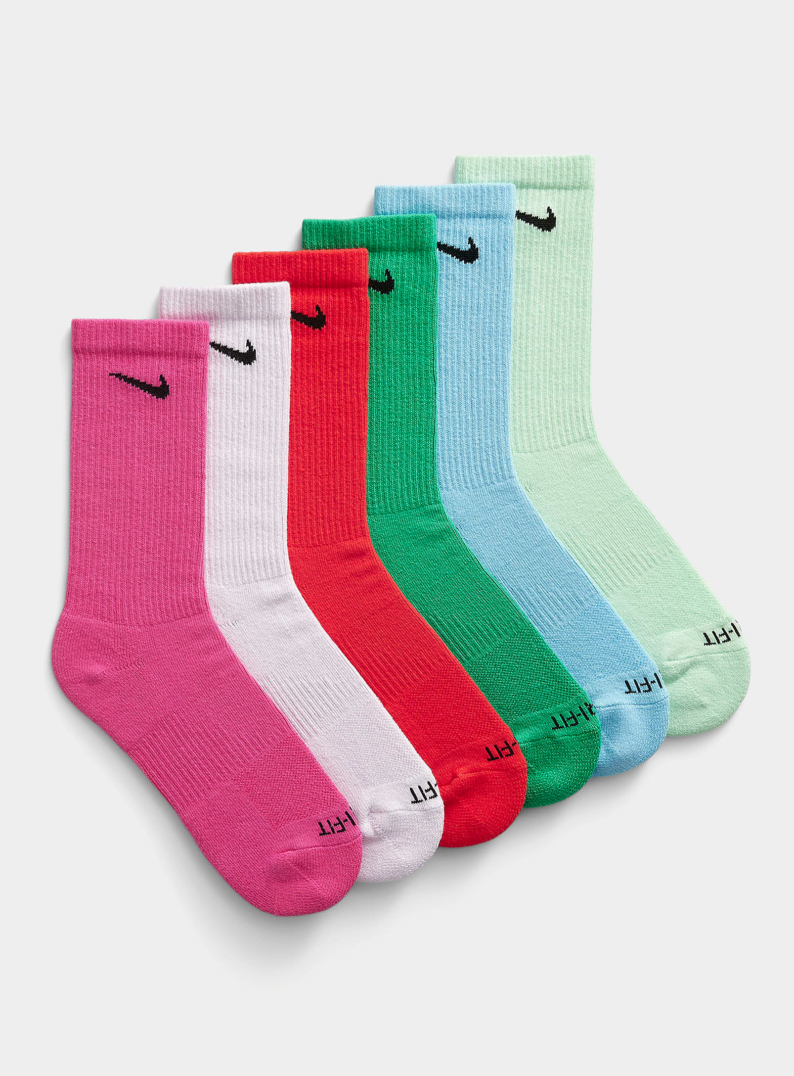 Nike Everyday Plus Logo Padded Socks Set Of 6 In Mint/pistachio Green