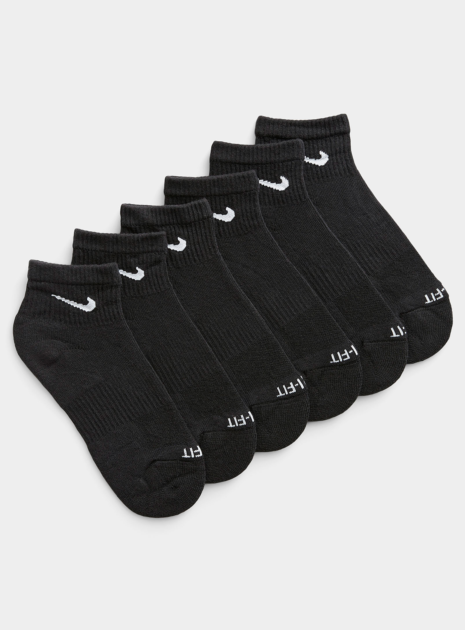 Nike Everyday Plus Ankle Socks Set Of 6 In Black