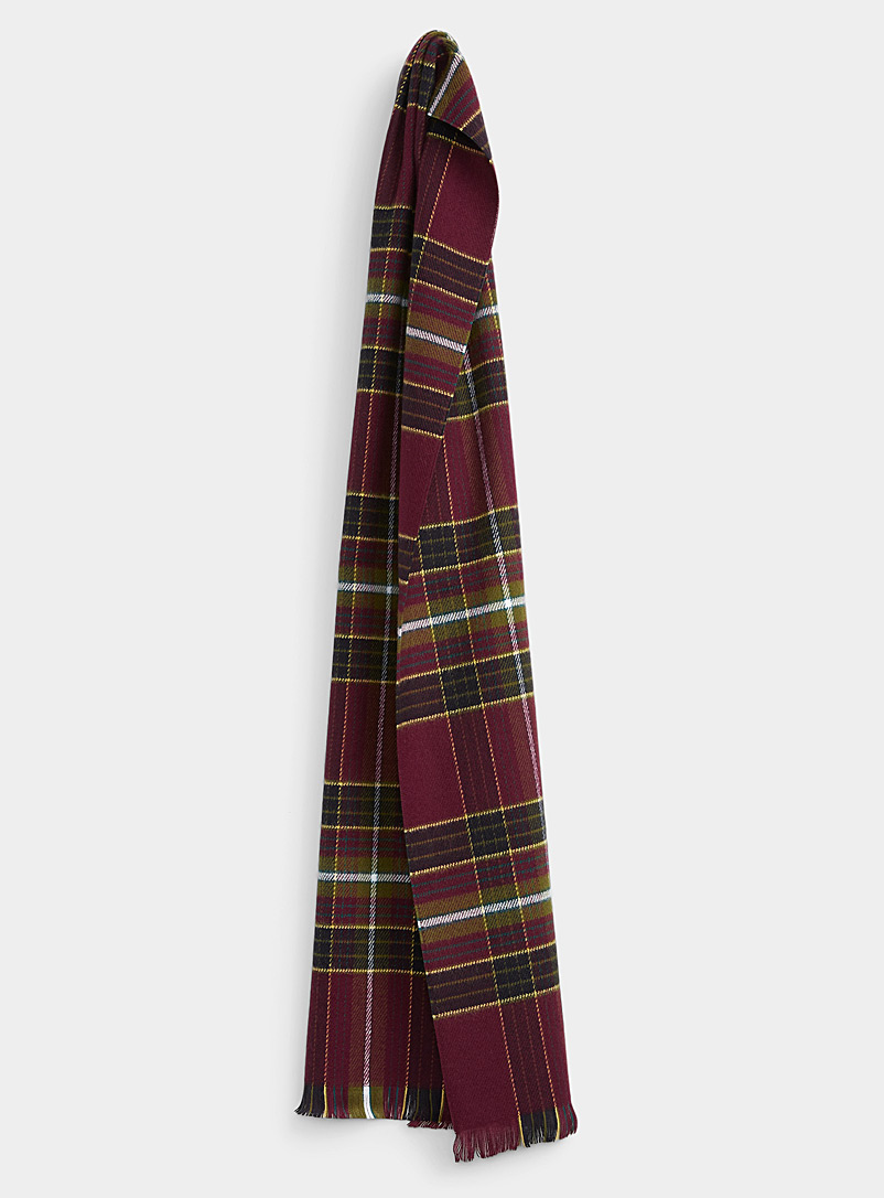Le 31 Patterned Brown Scottish plaid scarf for men