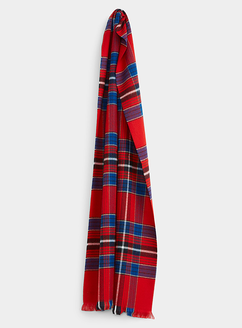 Le 31 Patterned Blue Scottish plaid scarf for men