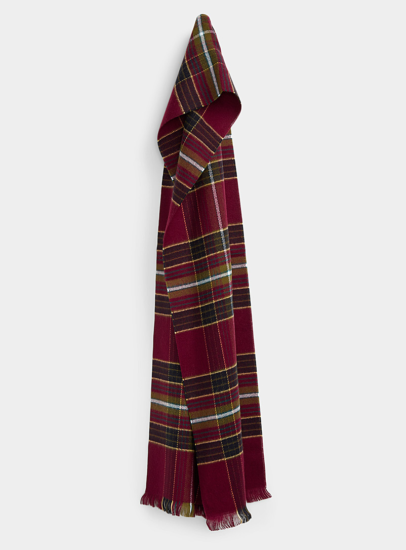 Le 31 Patterned brown  Tartan acrylic scarf for men