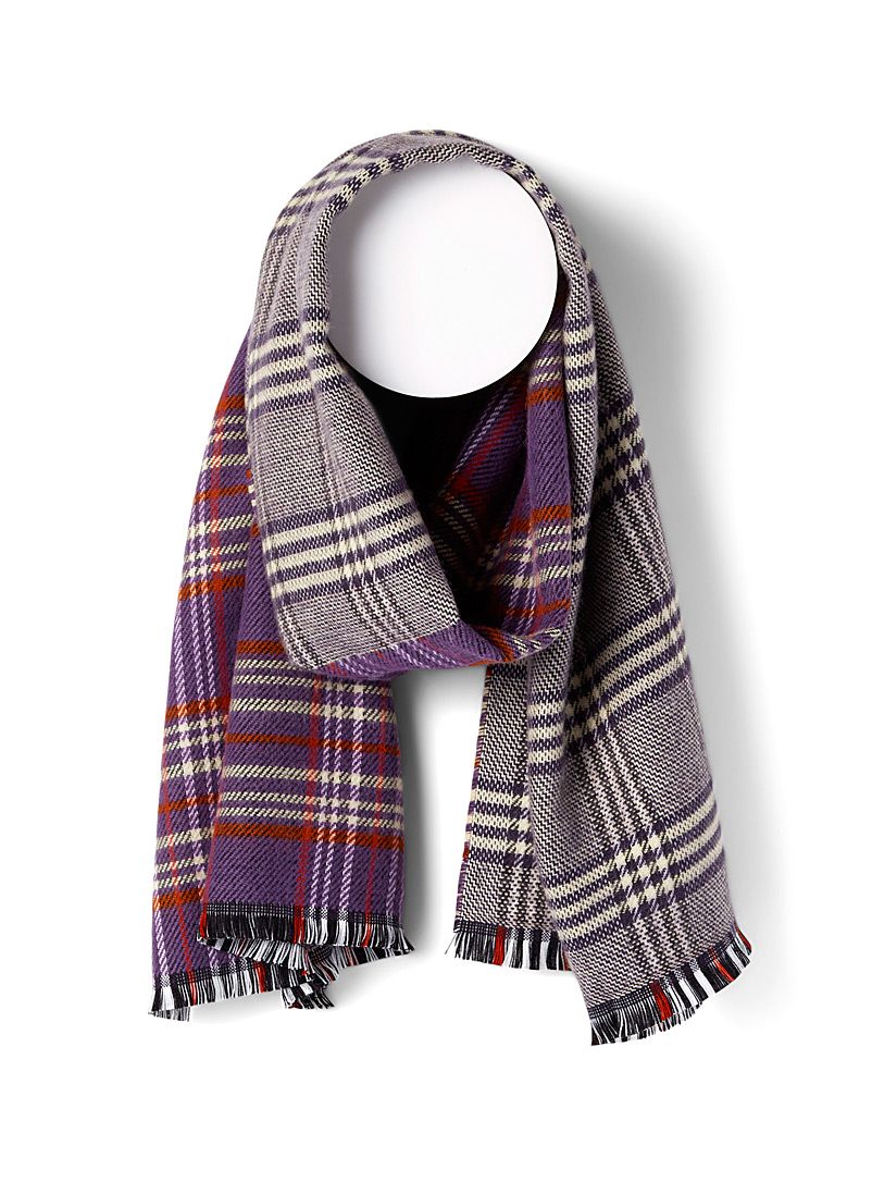 Simons Patterned Crimson Colourful plaid scarf for women