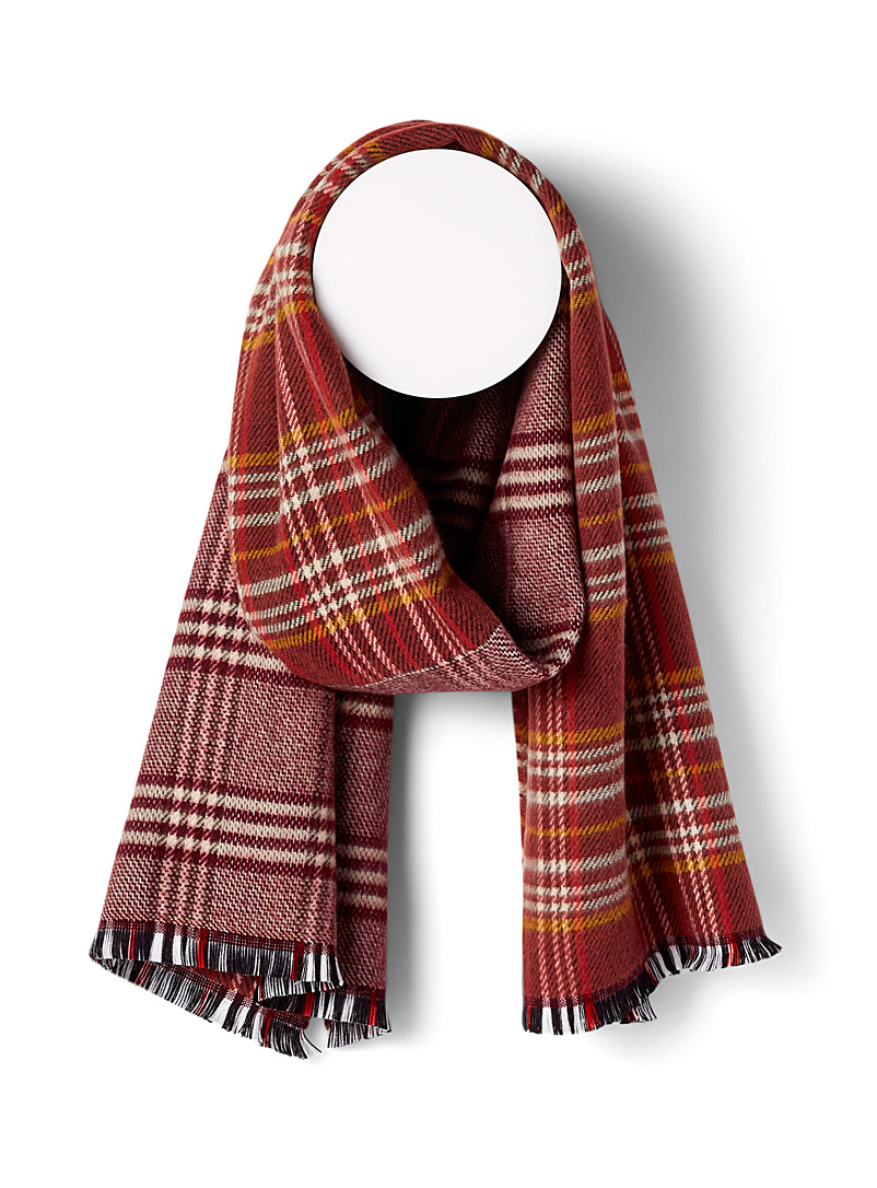 Simons Patterned Red Colourful plaid scarf for women