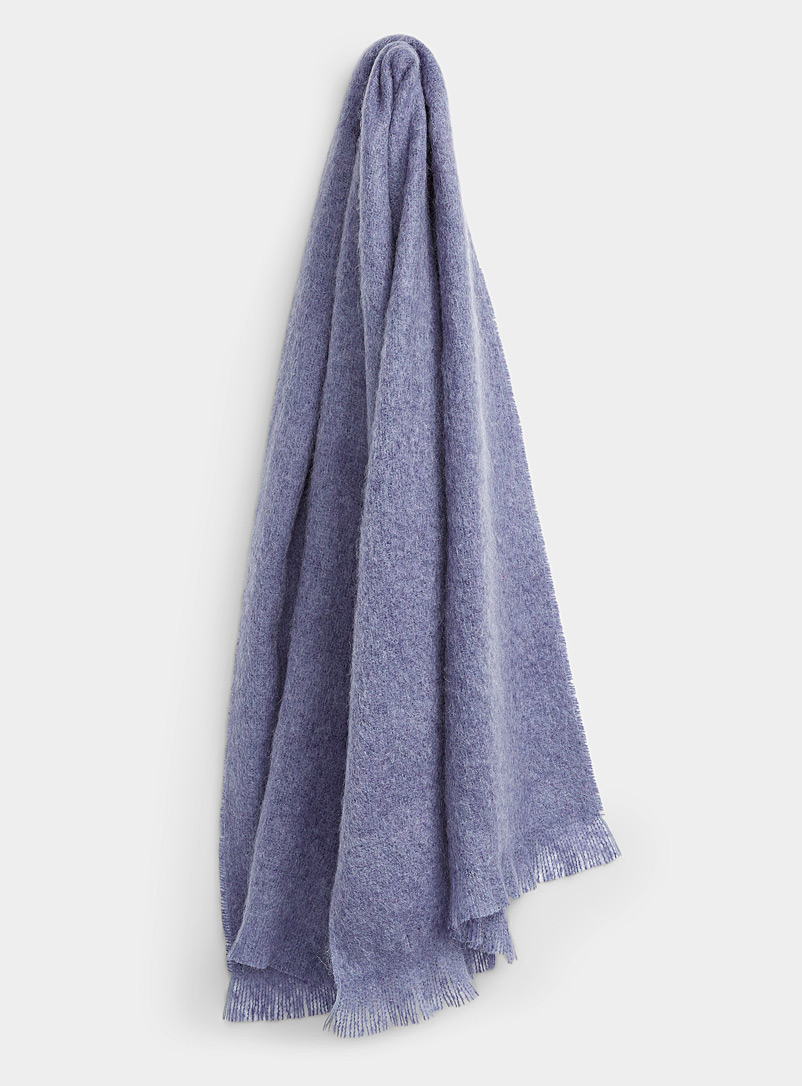 Simons Mauve Touch of mohair cocoon-like scarf for women