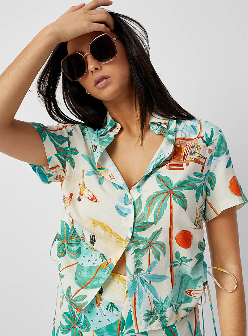 Icône: La blouse ajustable paradis estival Assorti pour femme