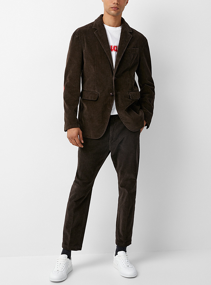 Dsquared2: Le pantalon Hockney velours côtelé Kaki chartreuse pour homme