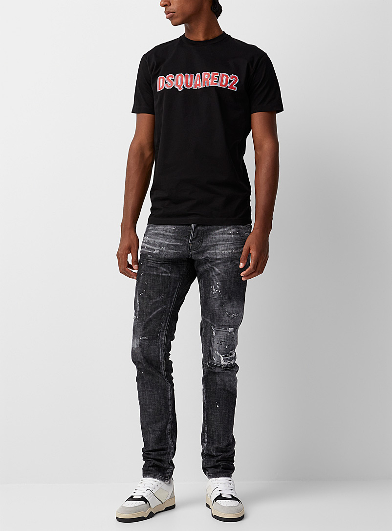 Dsquared2 Grey Cool Guy paint-effect accent jean for men