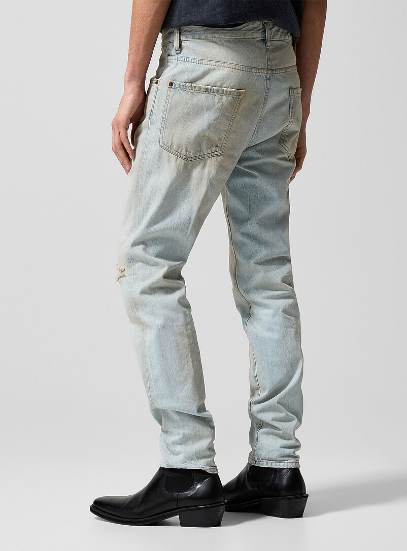 Dsquared2 Blue Teddy faded distressed fitted jean for men