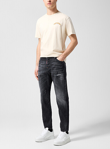 Dsquared2 Black Slim Twist distressed jean for men