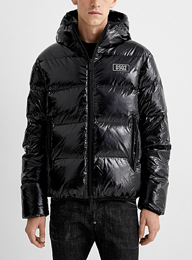 Black glossy vinyl padded jacket | Dsquared2 | Dsquared2 | Designer ...