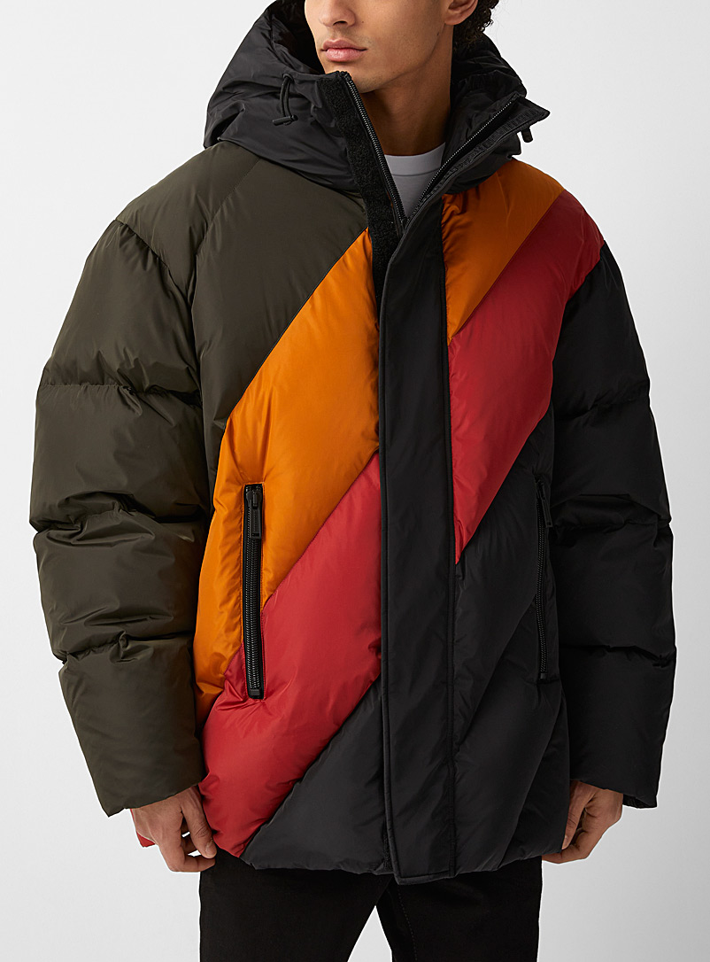 Coloured stripes hooded puffer jacket | Dsquared2 | Dsquared2 ...
