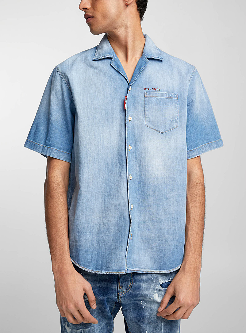 Dsquared2: La chemise denim délavé Bleu pour homme