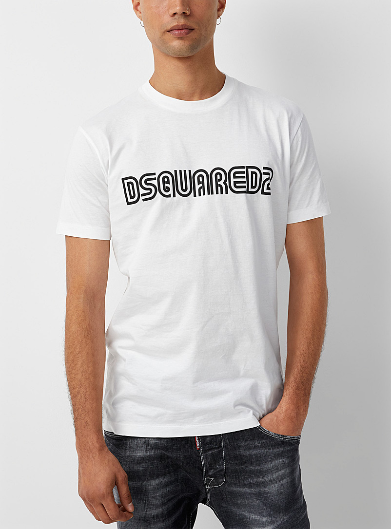 Dsquared2 White Double line signature T-shirt for men
