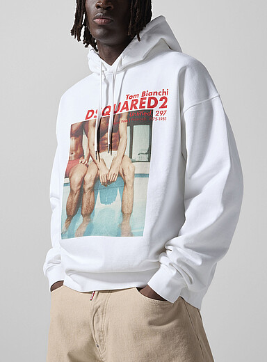 Dsquared2 White Tom Bianchi hooded sweatshirt for men