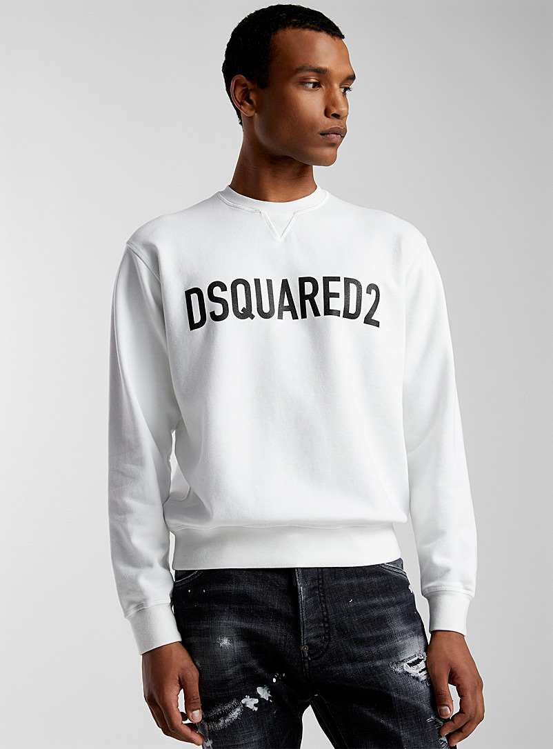 Dsquared2 White Accent signature white sweatshirt for men