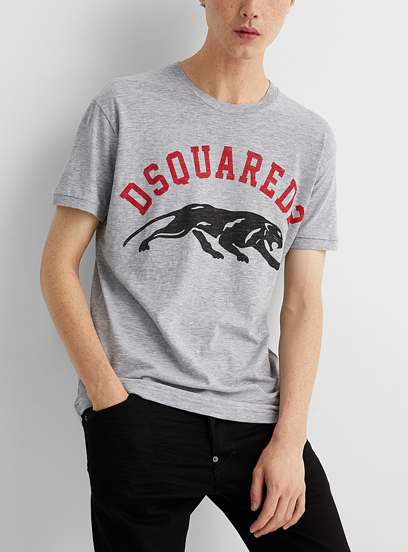 Dsquared2 Grey Panther logo T-shirt for men