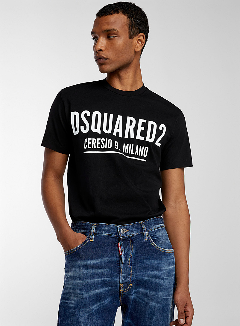 Dsquared2 Black Signature address T-shirt for men