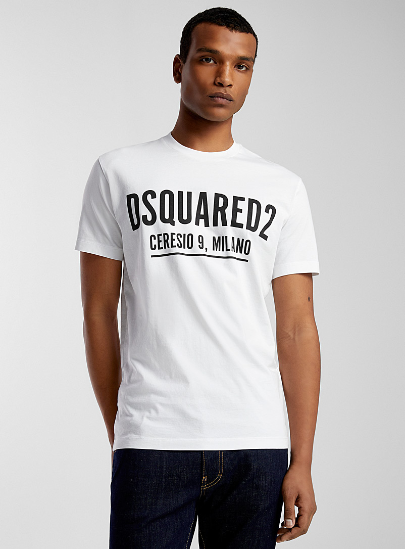 Dsquared2 White Signature address T-shirt for men