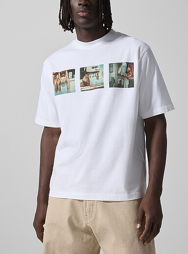 Dsquared2: Le t-shirt imprim&eacute; Tom Bianchi Blanc pour homme
